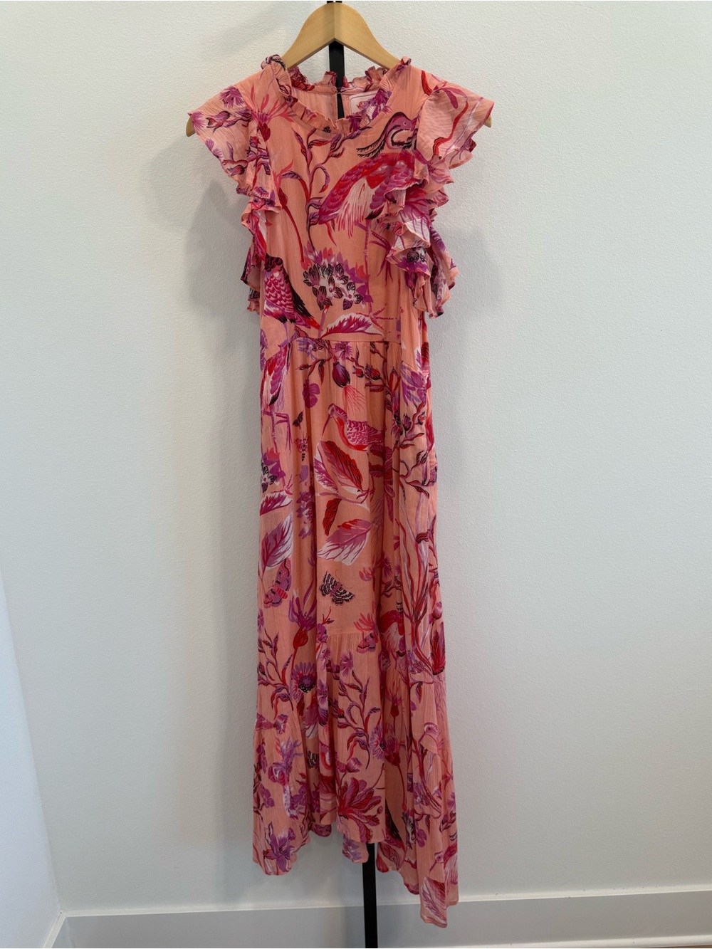 Banjanan Hannah Dress In Jubilee Apricot Blush Pink Purple Floral Boho Tropical